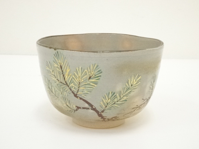 道具 ] - 道具 京焼 橋本紫雲造 色絵若松茶碗（共箱） | ネット